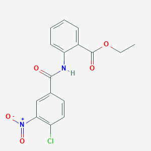 molecular formula C16H13ClN2O5 B5530715 ethyl 2-[(4-chloro-3-nitrobenzoyl)amino]benzoate 