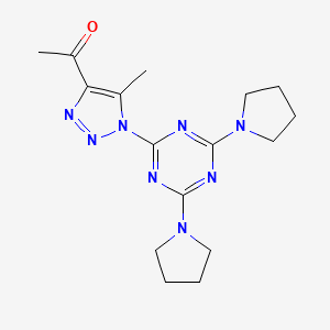 molecular formula C16H22N8O B5530730 1-[1-(4,6-dipyrrolidin-1-yl-1,3,5-triazin-2-yl)-5-methyl-1H-1,2,3-triazol-4-yl]ethanone 