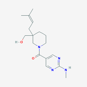 molecular formula C17H26N4O2 B5530735 [1-{[2-(methylamino)-5-pyrimidinyl]carbonyl}-3-(3-methyl-2-buten-1-yl)-3-piperidinyl]methanol 