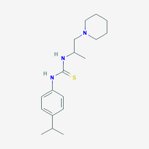 molecular formula C18H29N3S B5530747 N-(4-isopropylphenyl)-N'-[1-methyl-2-(1-piperidinyl)ethyl]thiourea 