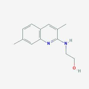 molecular formula C13H16N2O B5530768 2-[(3,7-dimethyl-2-quinolinyl)amino]ethanol 