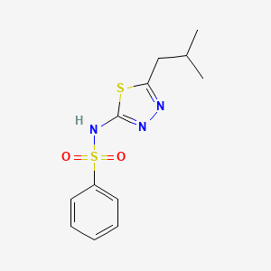molecular formula C12H15N3O2S2 B5530783 N-(5-isobutyl-1,3,4-thiadiazol-2-yl)benzenesulfonamide 