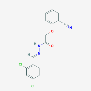 molecular formula C16H11Cl2N3O2 B5530798 2-(2-cyanophenoxy)-N'-(2,4-dichlorobenzylidene)acetohydrazide 