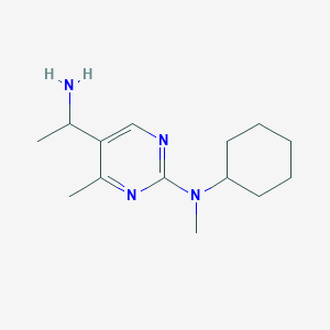 molecular formula C14H24N4 B5530829 5-(1-aminoethyl)-N-cyclohexyl-N,4-dimethyl-2-pyrimidinamine hydrochloride 