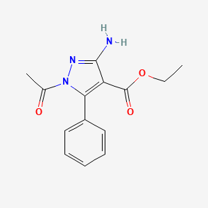molecular formula C14H15N3O3 B5530858 ethyl 1-acetyl-3-amino-5-phenyl-1H-pyrazole-4-carboxylate 