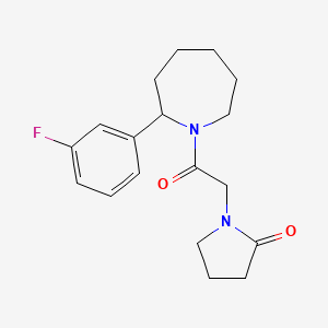 molecular formula C18H23FN2O2 B5530904 1-{2-[2-(3-fluorophenyl)azepan-1-yl]-2-oxoethyl}pyrrolidin-2-one 