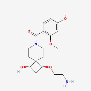 molecular formula C19H28N2O5 B5530910 rel-(1R,3S)-3-(2-aminoethoxy)-7-(2,4-dimethoxybenzoyl)-7-azaspiro[3.5]nonan-1-ol hydrochloride 