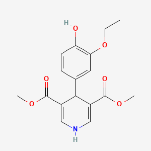 molecular formula C17H19NO6 B5530923 dimethyl 4-(3-ethoxy-4-hydroxyphenyl)-1,4-dihydro-3,5-pyridinedicarboxylate 