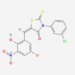 molecular formula C16H8BrClN2O4S2 B5530928 5-(5-bromo-2-hydroxy-3-nitrobenzylidene)-3-(3-chlorophenyl)-2-thioxo-1,3-thiazolidin-4-one 
