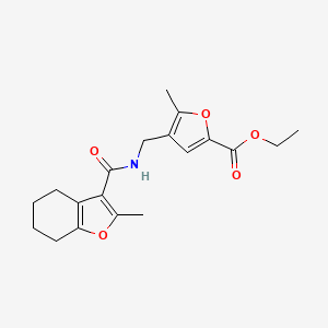 molecular formula C19H23NO5 B5530964 ethyl 5-methyl-4-({[(2-methyl-4,5,6,7-tetrahydro-1-benzofuran-3-yl)carbonyl]amino}methyl)-2-furoate 