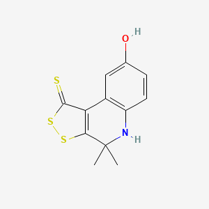 molecular formula C12H11NOS3 B5530967 8-hydroxy-4,4-dimethyl-4,5-dihydro-1H-[1,2]dithiolo[3,4-c]quinoline-1-thione CAS No. 135692-40-9