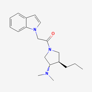 molecular formula C19H27N3O B5530981 (3S*,4R*)-1-(1H-indol-1-ylacetyl)-N,N-dimethyl-4-propyl-3-pyrrolidinamine 