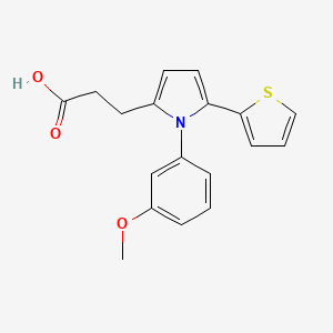 molecular formula C18H17NO3S B5531054 3-[1-(3-methoxyphenyl)-5-(2-thienyl)-1H-pyrrol-2-yl]propanoic acid 