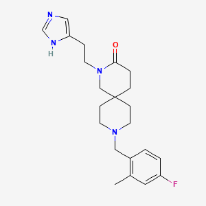 molecular formula C22H29FN4O B5531080 9-(4-fluoro-2-methylbenzyl)-2-[2-(1H-imidazol-4-yl)ethyl]-2,9-diazaspiro[5.5]undecan-3-one 
