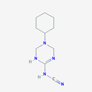 molecular formula C10H17N5 B5531085 (5-cyclohexyl-1,4,5,6-tetrahydro-1,3,5-triazin-2-yl)cyanamide 