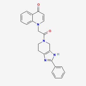 molecular formula C23H20N4O2 B5531112 1-[2-oxo-2-(2-phenyl-1,4,6,7-tetrahydro-5H-imidazo[4,5-c]pyridin-5-yl)ethyl]quinolin-4(1H)-one 