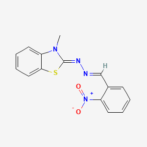molecular formula C15H12N4O2S B5531119 2-nitrobenzaldehyde (3-methyl-1,3-benzothiazol-2(3H)-ylidene)hydrazone 