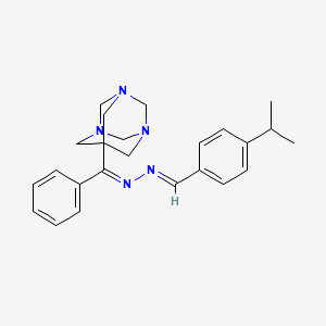 molecular formula C24H29N5 B5531120 4-isopropylbenzaldehyde [phenyl(1,3,5-triazatricyclo[3.3.1.1~3,7~]dec-7-yl)methylene]hydrazone 