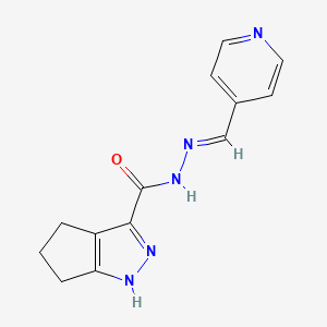 molecular formula C13H13N5O B5531127 N'-(4-pyridinylmethylene)-1,4,5,6-tetrahydrocyclopenta[c]pyrazole-3-carbohydrazide 