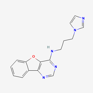 molecular formula C16H15N5O B5531142 N-[3-(1H-imidazol-1-yl)propyl][1]benzofuro[3,2-d]pyrimidin-4-amine 