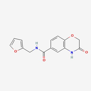 molecular formula C14H12N2O4 B5531149 N-(2-furylmethyl)-3-oxo-3,4-dihydro-2H-1,4-benzoxazine-6-carboxamide CAS No. 524039-97-2