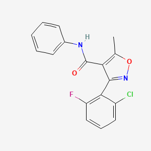 molecular formula C17H12ClFN2O2 B5531158 3-(2-chloro-6-fluorophenyl)-5-methyl-N-phenyl-4-isoxazolecarboxamide 