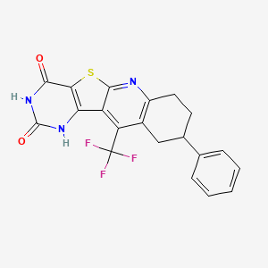 molecular formula C20H14F3N3O2S B5531168 4-hydroxy-9-phenyl-11-(trifluoromethyl)-7,8,9,10-tetrahydropyrimido[4',5':4,5]thieno[2,3-b]quinolin-2(1H)-one 