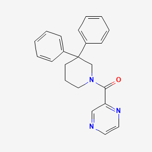 molecular formula C22H21N3O B5531174 2-[(3,3-diphenylpiperidin-1-yl)carbonyl]pyrazine 