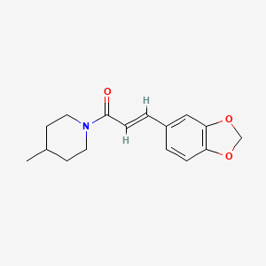 molecular formula C16H19NO3 B5531182 1-[3-(1,3-benzodioxol-5-yl)acryloyl]-4-methylpiperidine 