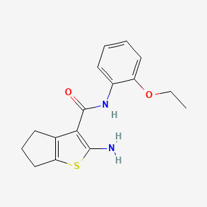 molecular formula C16H18N2O2S B5531184 2-amino-N-(2-ethoxyphenyl)-5,6-dihydro-4H-cyclopenta[b]thiophene-3-carboxamide 
