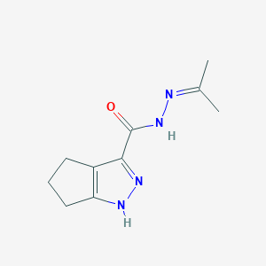 molecular formula C10H14N4O B5531195 N'-(1-methylethylidene)-1,4,5,6-tetrahydrocyclopenta[c]pyrazole-3-carbohydrazide 