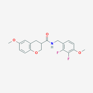 molecular formula C19H19F2NO4 B5531196 N-(2,3-difluoro-4-methoxybenzyl)-6-methoxy-3-chromanecarboxamide 