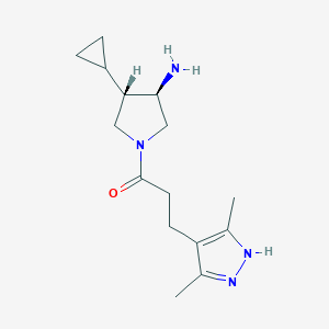 molecular formula C15H24N4O B5531235 (3R*,4S*)-4-cyclopropyl-1-[3-(3,5-dimethyl-1H-pyrazol-4-yl)propanoyl]pyrrolidin-3-amine 