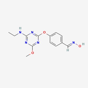 molecular formula C13H15N5O3 B5531243 4-{[4-(乙氨基)-6-甲氧基-1,3,5-三嗪-2-基]氧基}苯甲醛肟 