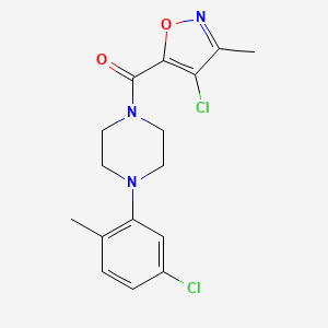 molecular formula C16H17Cl2N3O2 B5531252 1-[(4-chloro-3-methyl-5-isoxazolyl)carbonyl]-4-(5-chloro-2-methylphenyl)piperazine 