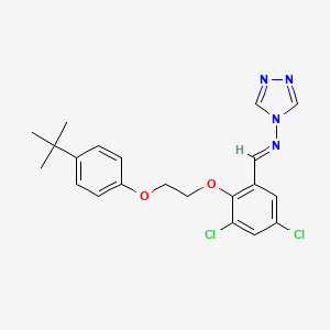 molecular formula C21H22Cl2N4O2 B5531263 N-{2-[2-(4-tert-butylphenoxy)ethoxy]-3,5-dichlorobenzylidene}-4H-1,2,4-triazol-4-amine 