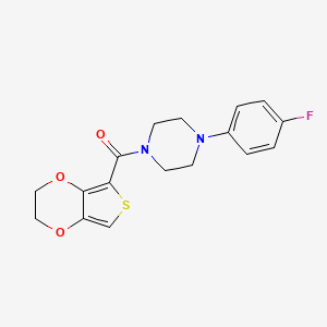 molecular formula C17H17FN2O3S B5531278 1-(2,3-dihydrothieno[3,4-b][1,4]dioxin-5-ylcarbonyl)-4-(4-fluorophenyl)piperazine 