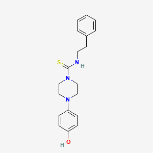 molecular formula C19H23N3OS B5531285 4-(4-hydroxyphenyl)-N-(2-phenylethyl)-1-piperazinecarbothioamide 