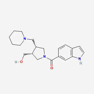 molecular formula C20H27N3O2 B5531302 [(3R*,4R*)-1-(1H-indol-6-ylcarbonyl)-4-(piperidin-1-ylmethyl)pyrrolidin-3-yl]methanol 
