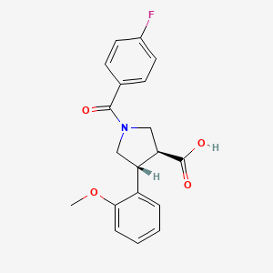 molecular formula C19H18FNO4 B5531318 (3S*,4R*)-1-(4-fluorobenzoyl)-4-(2-methoxyphenyl)pyrrolidine-3-carboxylic acid 