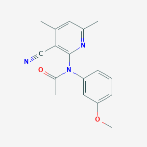 molecular formula C17H17N3O2 B5531355 N-(3-cyano-4,6-dimethyl-2-pyridinyl)-N-(3-methoxyphenyl)acetamide 