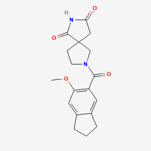 molecular formula C18H20N2O4 B5531364 7-[(6-methoxy-2,3-dihydro-1H-inden-5-yl)carbonyl]-2,7-diazaspiro[4.4]nonane-1,3-dione 