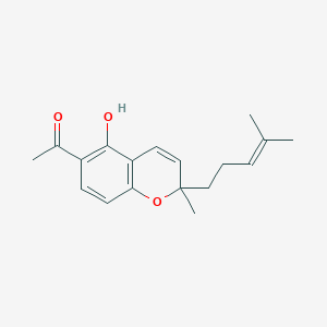 molecular formula C18H22O3 B5531421 1-[5-hydroxy-2-methyl-2-(4-methyl-3-penten-1-yl)-2H-chromen-6-yl]ethanone 