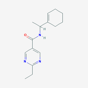 molecular formula C15H21N3O B5531460 N-[1-(1-cyclohexen-1-yl)ethyl]-2-ethyl-5-pyrimidinecarboxamide 