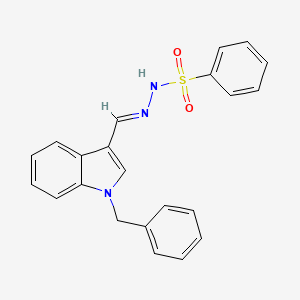 molecular formula C22H19N3O2S B5531489 N'-[(1-苄基-1H-吲哚-3-基)亚甲基]苯磺酰肼 