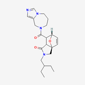 molecular formula C22H30N4O3 B5531495 (3aR*,6S*)-7-(6,7-dihydro-5H-imidazo[1,5-a][1,4]diazepin-8(9H)-ylcarbonyl)-2-(2-ethylbutyl)-2,3,7,7a-tetrahydro-3a,6-epoxyisoindol-1(6H)-one 