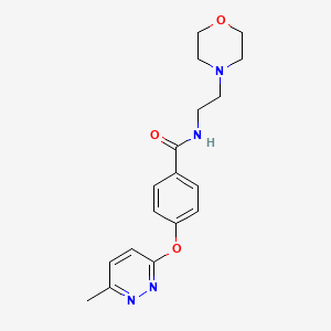 molecular formula C18H22N4O3 B5531534 4-[(6-methyl-3-pyridazinyl)oxy]-N-[2-(4-morpholinyl)ethyl]benzamide 