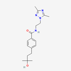N-[2-(3,5-dimethyl-1H-1,2,4-triazol-1-yl)ethyl]-4-(3-hydroxy-3-methylbutyl)benzamide