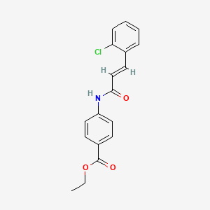 molecular formula C18H16ClNO3 B5531560 ethyl 4-{[3-(2-chlorophenyl)acryloyl]amino}benzoate 