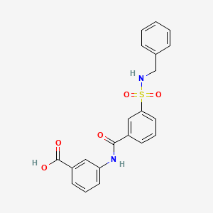 molecular formula C21H18N2O5S B5531594 3-({3-[(benzylamino)sulfonyl]benzoyl}amino)benzoic acid 